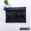 A4 A5 A6 Portable Double-Layer Mesh Zipper File Bag Transparent Student Test Paper Data Storage Bag Office Files Stationery