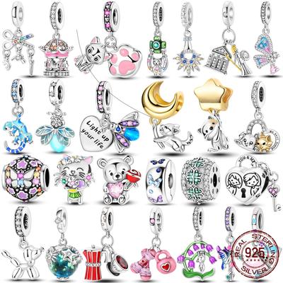 Fashion Charms Beads Copper Lovely Cat Firefly Friendship Dangle Fit Original Accessories Bracelets Diy Jewelry