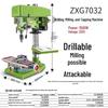Kedehe ZXG7032 3-in-1 Benchtop Drill Mill Tap Machine CN Plug (adapter Included)