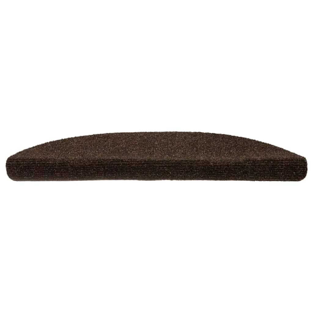Self Adhesive Stair Treads 5 pcs 56 x 17 x 3 cm Brown Semi Round