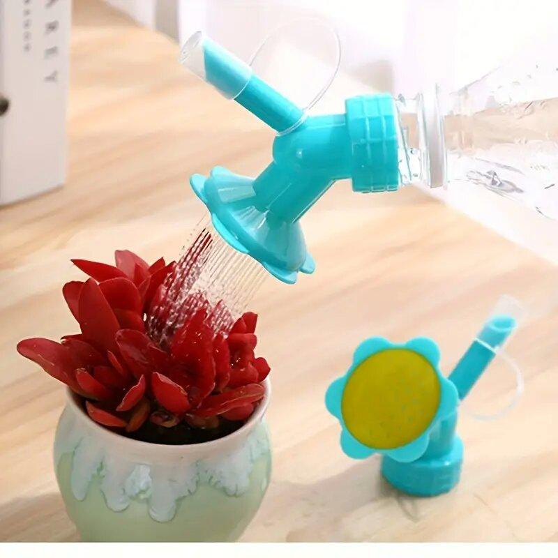 Trendy Unisex Seedlings Plant 3PCS Bottle Cap Sprinkler Small Potted Dual Head Flowers Watering Watering Cans Plastic Sprinkler Nozzle Long Spout