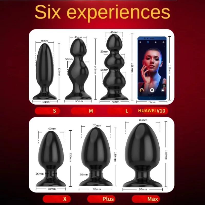 6 Sizes Anal Plug Big Buttplug Vagina Dilator G-Spot Butt Stimulator Sex Toys for Gay Couples Adult Games Women Men Masturbators