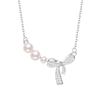 Diamond Bow Pearl Necklace for Women, Luxurious and Niche Design, High-end and Sweet Girl Feeling
