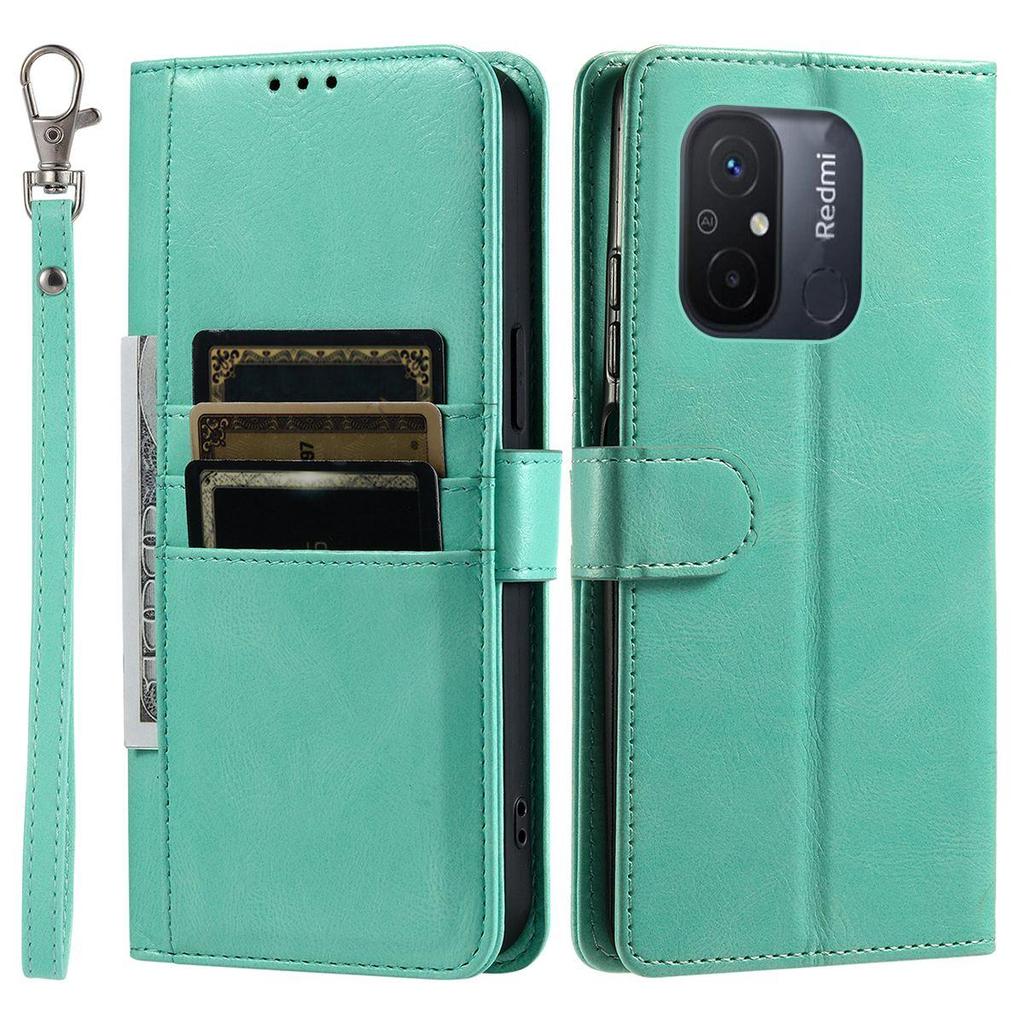 Cover for Xiaomi Redmi 12C Retro PU Leather Flip Wallet Phone Case Multi Card Slots