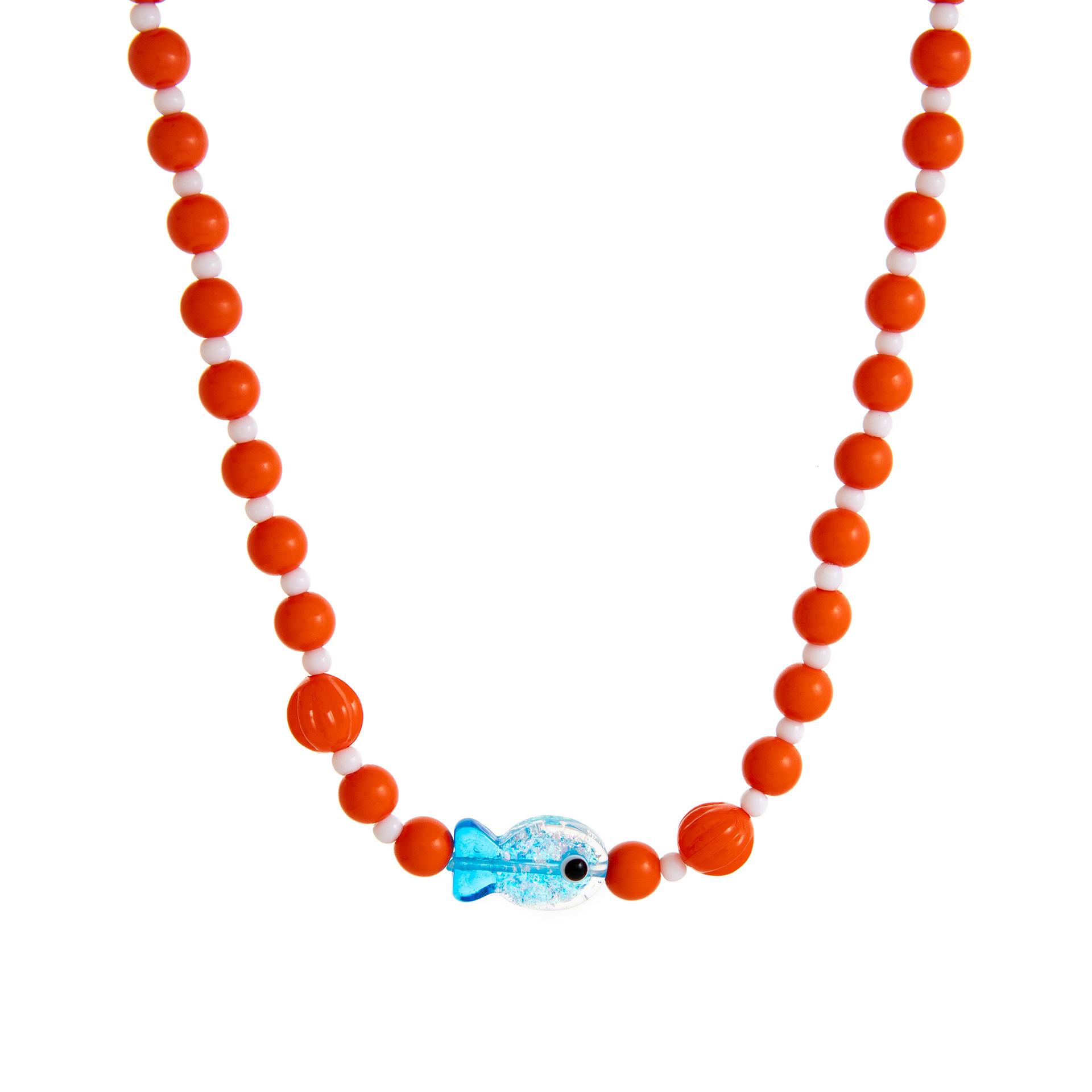 

Summer Ocean Wind Shell Beach Crab Necklace Fresh Small Fish Starfish Stone Pendant Colored Bead String Female