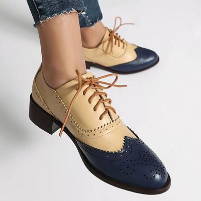  Retro Classic Mix Colors Oxford Shoes Women Brogue Shoes Lace Up Casual Shoes Footwear Sneaker