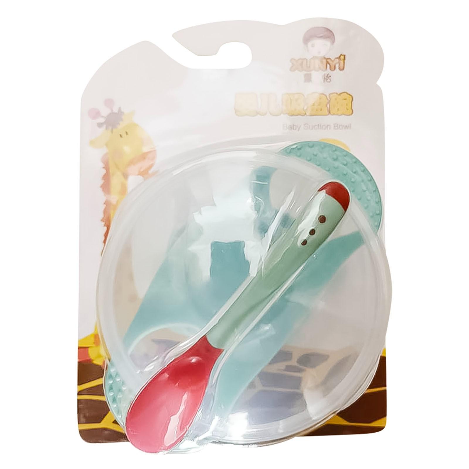 

Детская присоска с силиконовой детской миской, термочувствительная детская безопасная ложка One Size зелёный