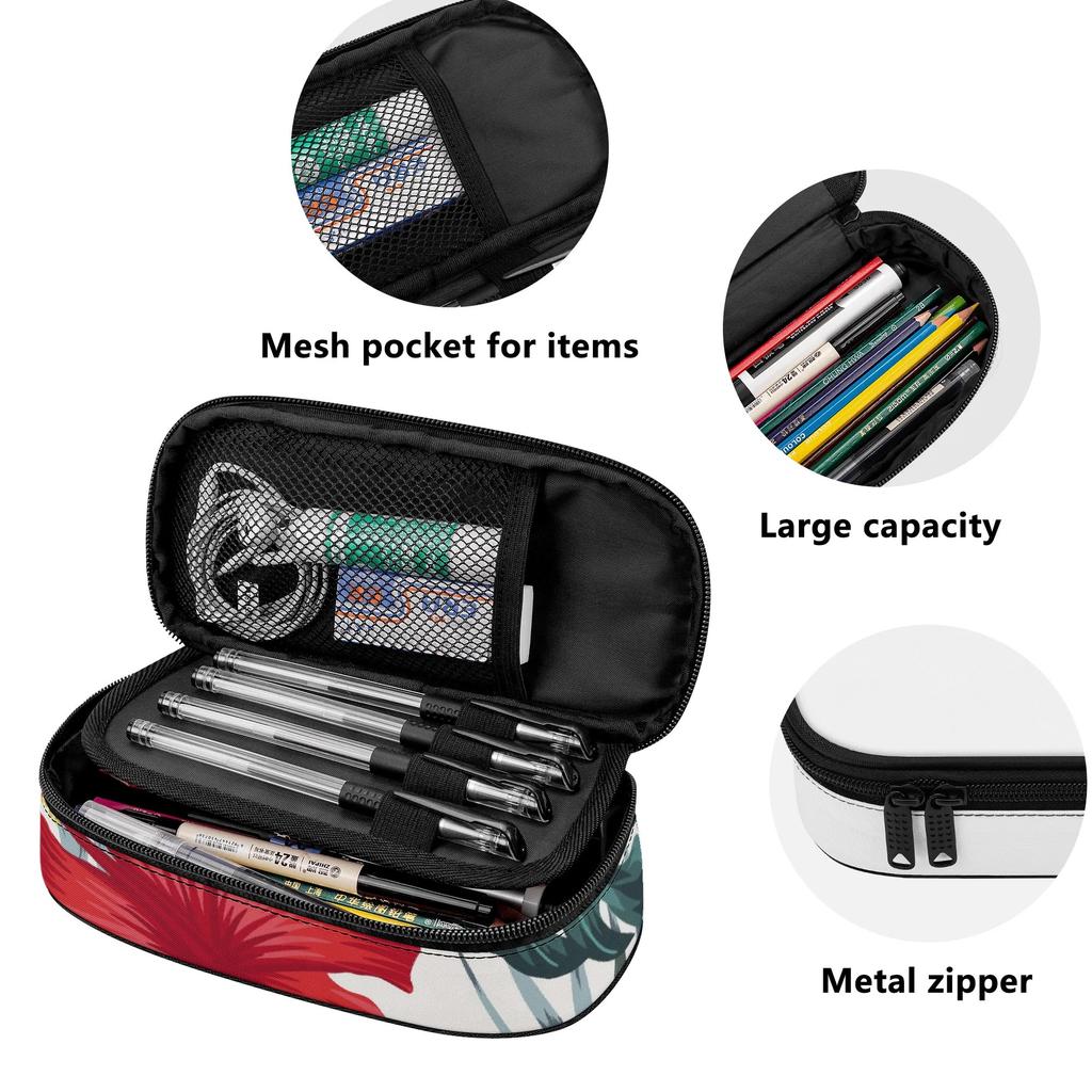 Pen Case Easy Open Zipper Spacious Storage 300D Polyester with Large Main Pocket Mesh Layer and Organized Pen Holders for Students