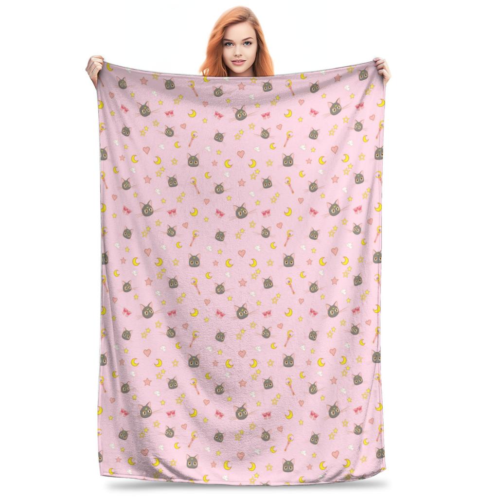 Sailors Moon Blanket Cozy Soft Throw Blankets for Couch 50x60 Inch Multi-size Plush Thin Quilt
