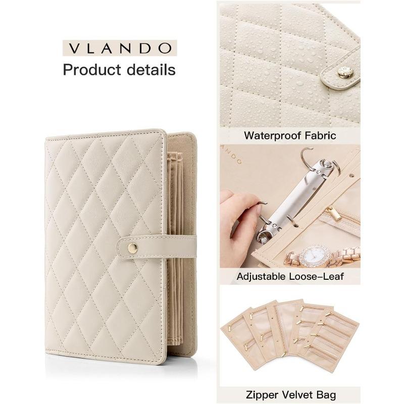 1pcs Portable Travel Jewelry Organizer PU Leather Foldable Jewelry Bag with Multiple Compartments for Earrings Necklaces Storage