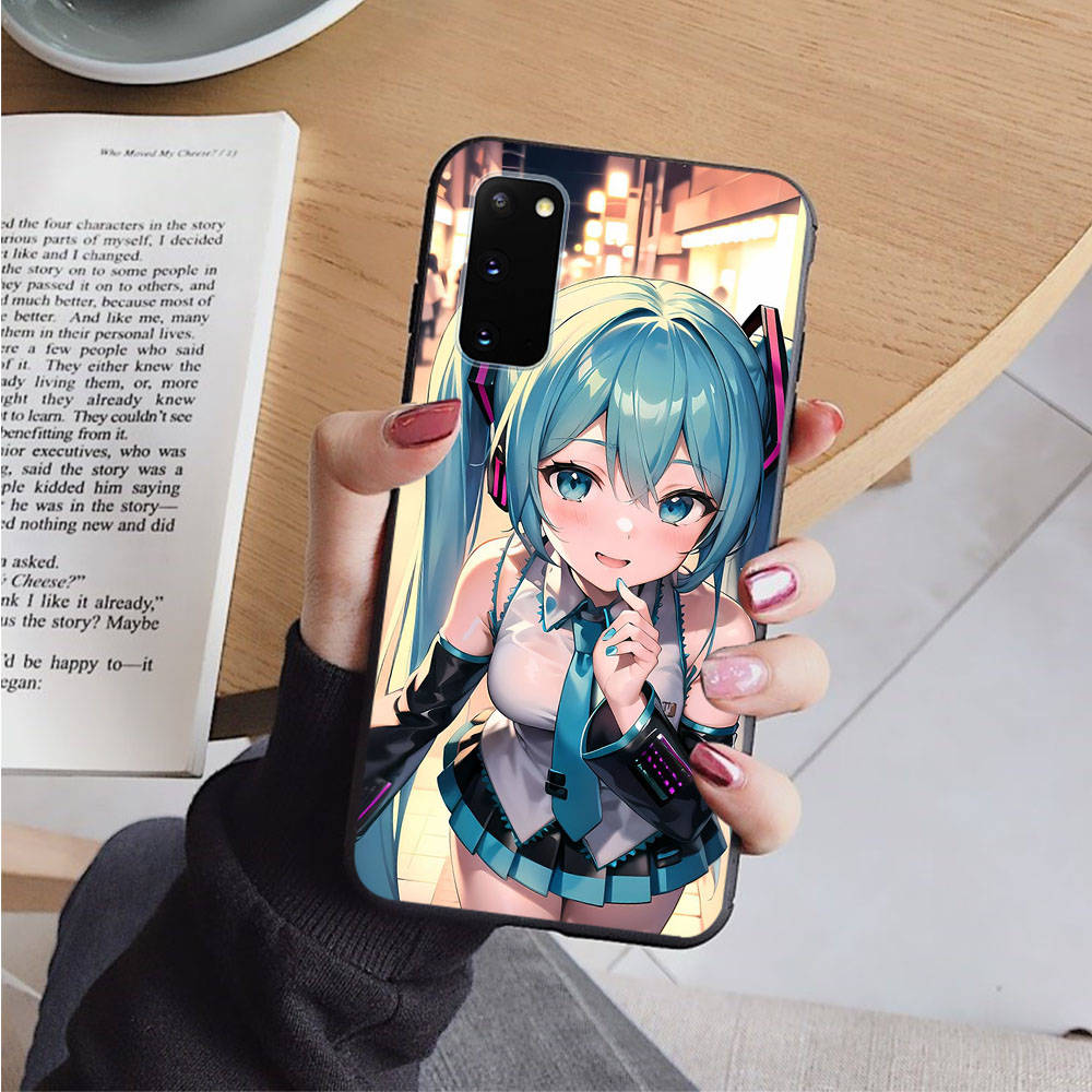 AD73 Hatsune Miku Vocaloid Black Case for Samsung Note 20 Lite S24 Ultra S23 S22 A05 A06 A11 A71 A15 A16 A13 A24 A25 A33 A52 A53 M55 M35 Sofe Cover