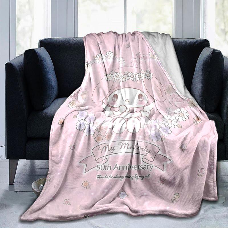 1pc My Melody's 50th Anniversary Celebration Blanket, Soft and Cozy Home Decor Gift for Family and Friend| Seasonal Universal Throw Blanket| Perfect F