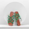 2025 summer new large-size flat-bottomed slippers women's hollowed-out mesh open-toed beach cool slippers