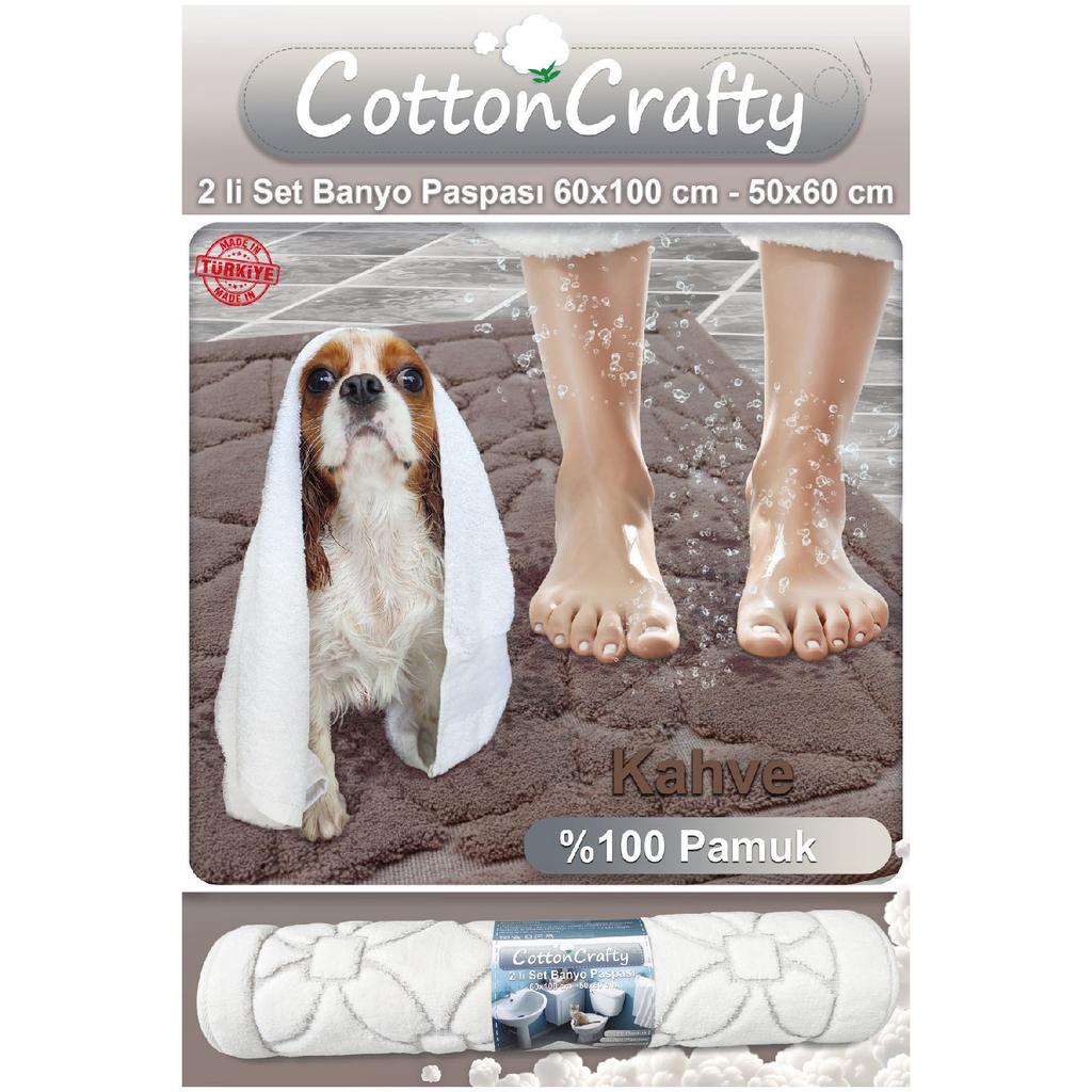 100% Cotton Woven Bath Mat Set, Bath Rug Glass Set Of 2 60x100 - 60x50