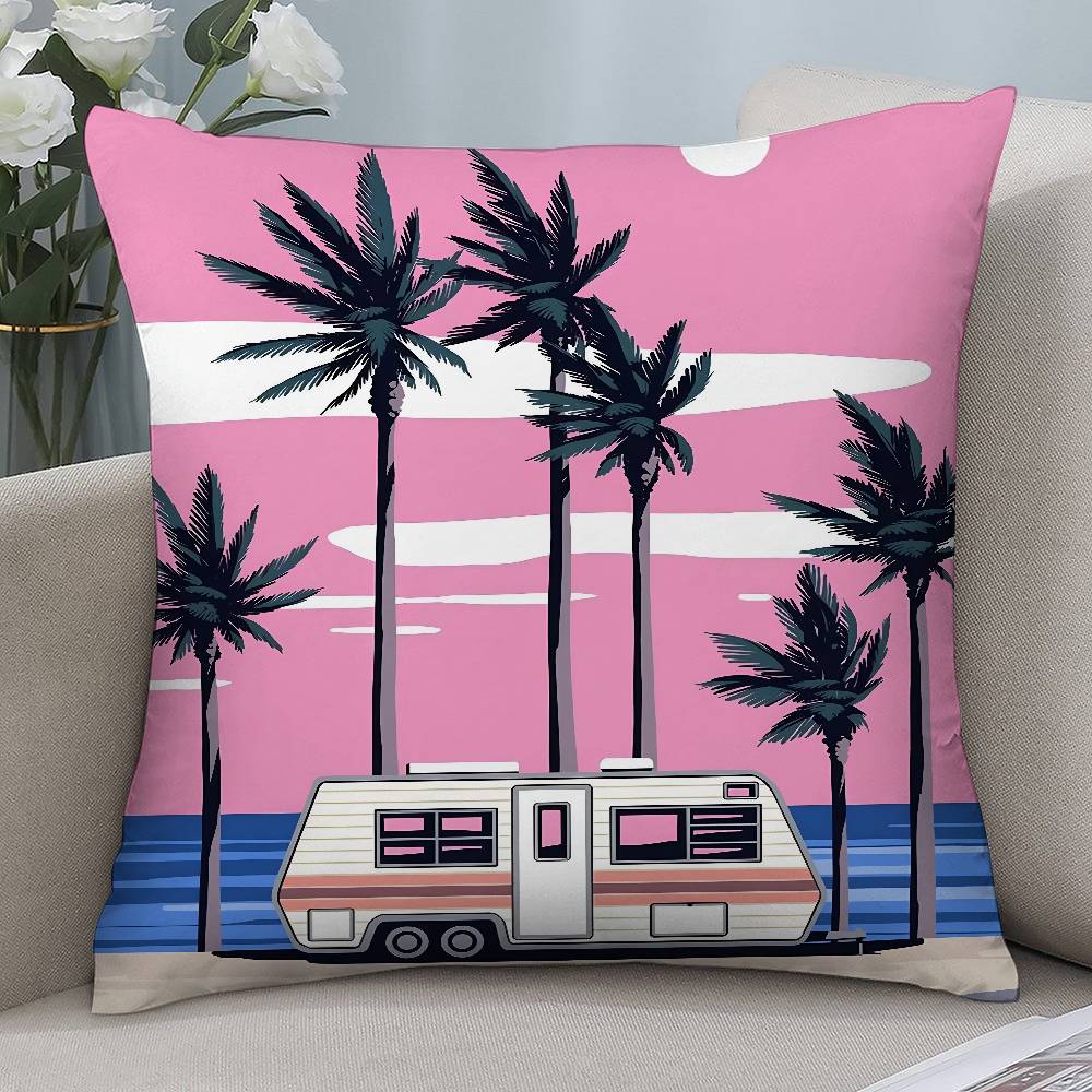 Vintage Simple Style Pillow Case Short Plush Double-sided Print Square Throw Pillow Covers Sofa Home Cushion Decor