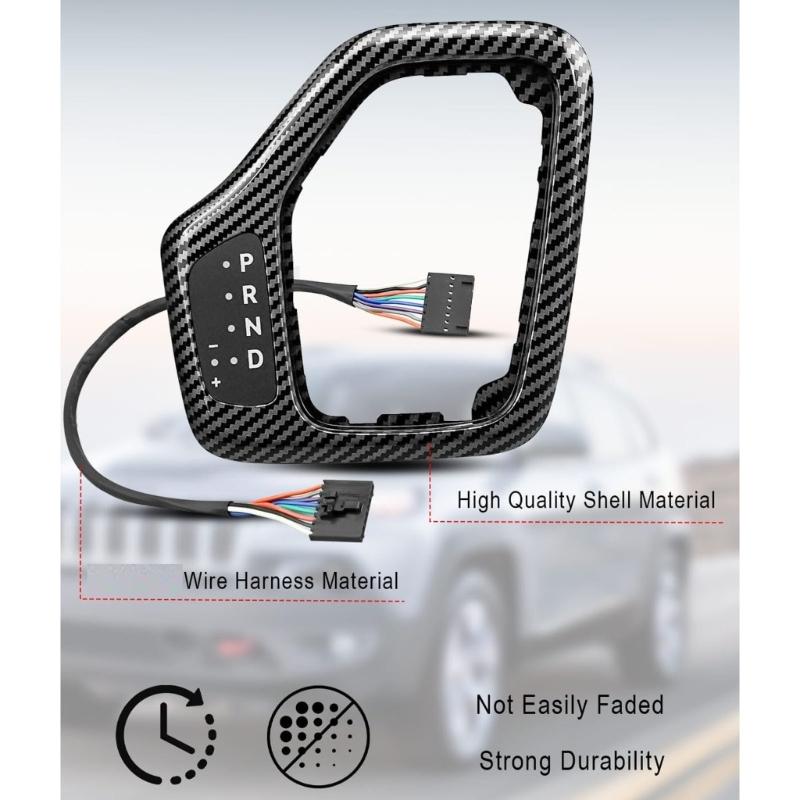 Car Replacement Shifting Lever Bezels Assembly With Integrated Wiring Harness Carbon Fiber Trim 5YD27XSAAA 5YD27LS5AA