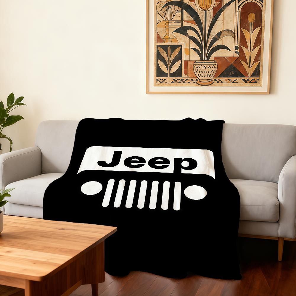

J-Jeep-ES Logo Cool Car Blanket Super Warm Comfortable Plush Throw Blanket Child Home Sofa Bedroom Gift 30x40in