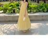 New Summer 2026 Women's Yellow Sleeveless French Vest Dress - Beach Resort Style
