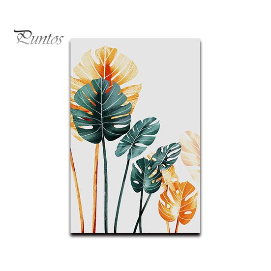 

Картина в скандинавском стиле с золотыми зелеными листьями, декоративная картина, украшение на стену дома 30*40cm 1