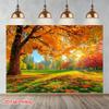2D Fall Park Backdrop Nature Scenery Photo Booth Background for Thanksgiving