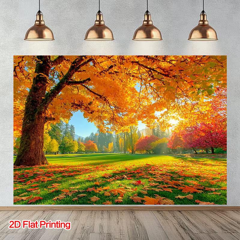 2D Fall Park Backdrop Nature Scenery Photo Booth Background for Thanksgiving