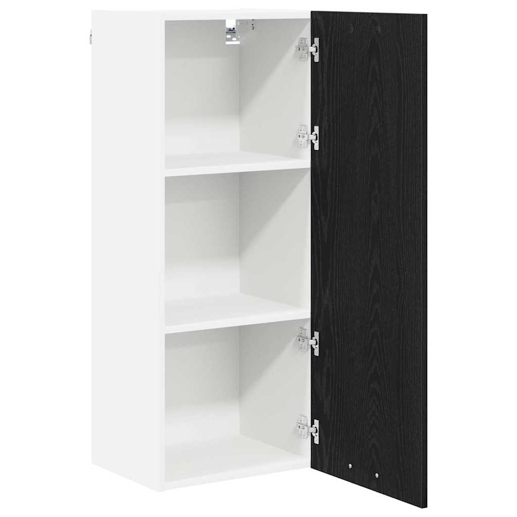 Hanging Cabinet with Storage Black Oak Effect 40 x 31 x 100 cm