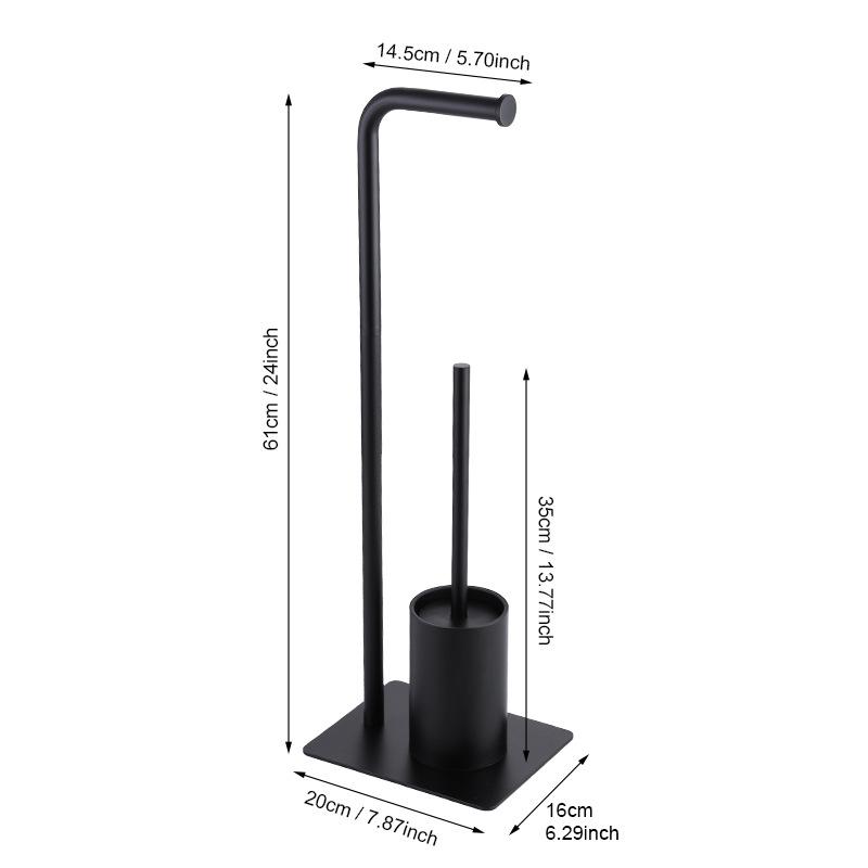 Floor-standing vertical roll paper holder toilet brush bathroom floor-standing toilet paper holder drawer without punching