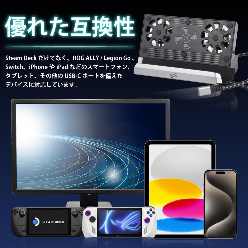 K&SGAMER DOCKING STATION Compact Gaming Dock with 10-in-1 Functions, Ports, Stand, Charging, Steam Deck, ROG, Ally, Legion GO, iPad