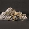 Table Ornament Brass Animal Statues Wolf Figurines Sculptures Tabletop Centerpieces for Living Room Bedroom Decors
