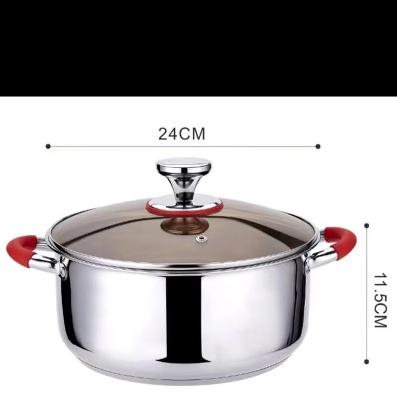 ZISIZ 24cm 2-Layer Stainless Steel Steamer & Soup Pot