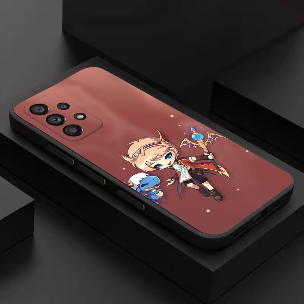 Cute M-Maplestory Game Phone Case For Samsung S 9,10,21,30,22,23,24,25,26,Ultra,Plus,Lite,FE,4,5G Black Soft Precise