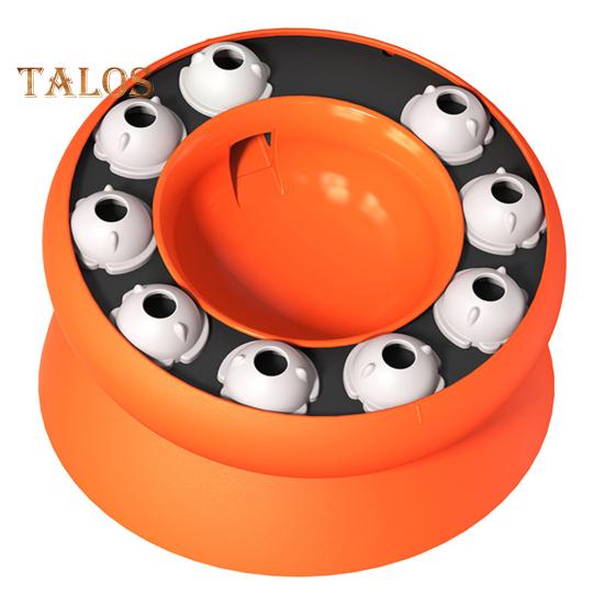 

Медленная кормушка для кошек, приподнятая игрушка-головоломка для кошек, вращающаяся интерактивная миска для раздачи лакомств для кошек, живущих в помещении оранжевый