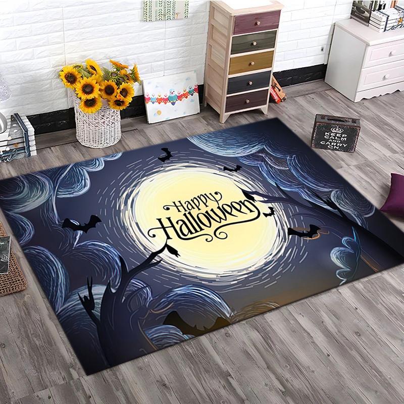 1 Stück Halloween-Thema Teppich - Heimdekoration Teppich für Wohnzimmer Schlafzimmer Bodenbelag Computerstuhl Bereichsteppich