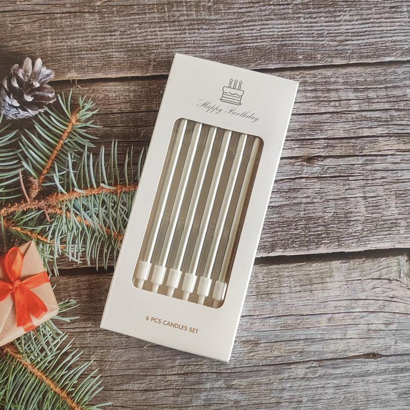 Metal Gold Silver Birthday Candles DIY Colorful Cake DecorasWedding Baby Shower Supplies Color Cake Topper