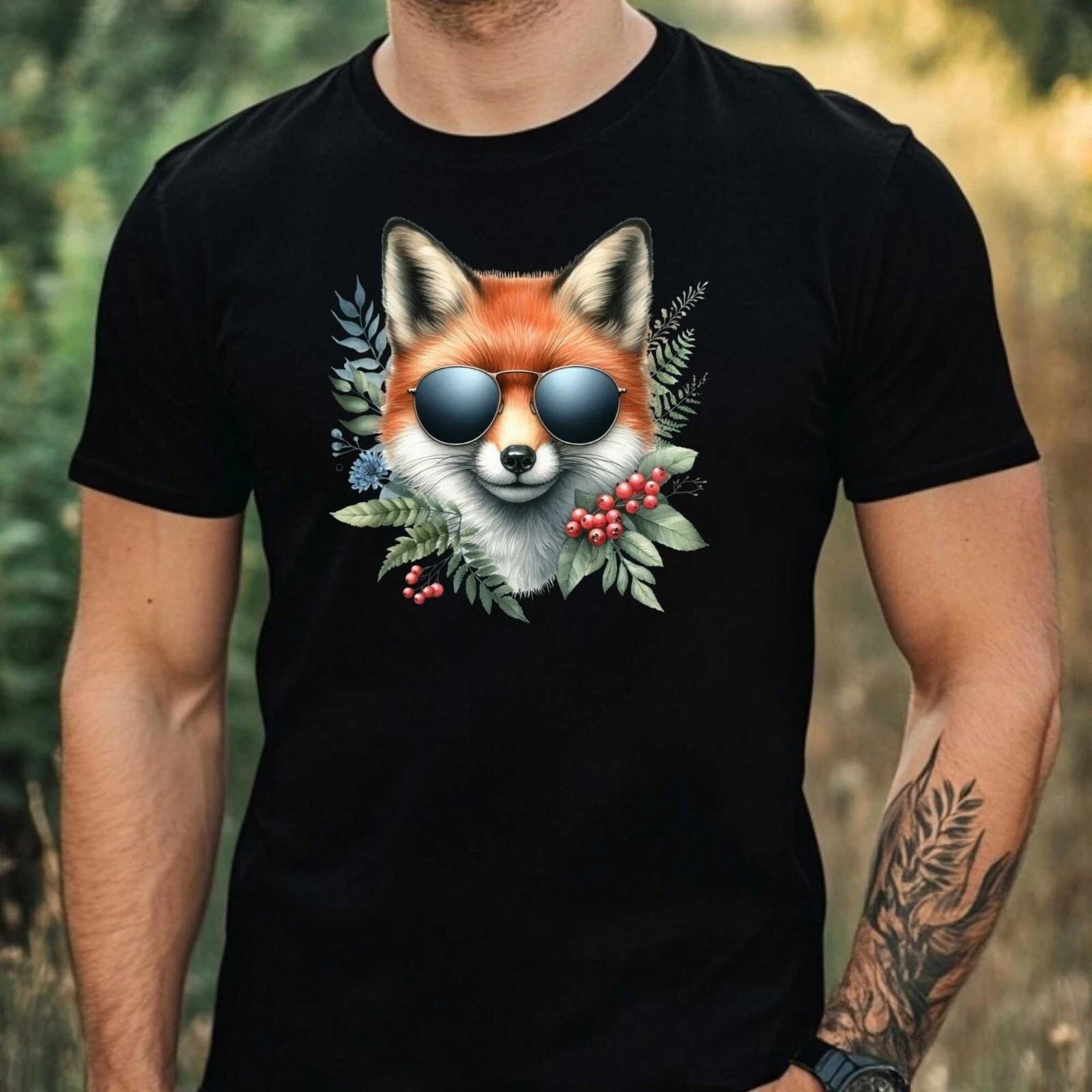 T-Shirt Herren Tier mit Sonnenbrille Motiv Baumwolle Größe XS bis 5XL XL