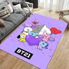 BT21 Cartoon Characters Carpet with Cute Purple Design for Living Room Suitable for Use As an Anti-slip for Living Room Bedroom Sofas
