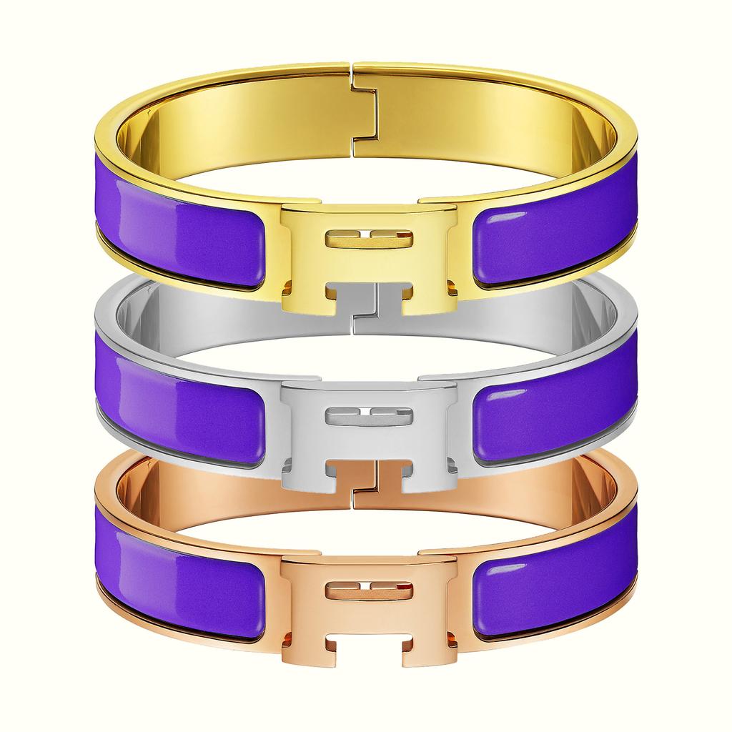 Klassisches H-Buchstaben-Armband mit mehrfarbigem Emaille-Armband 925er Silber