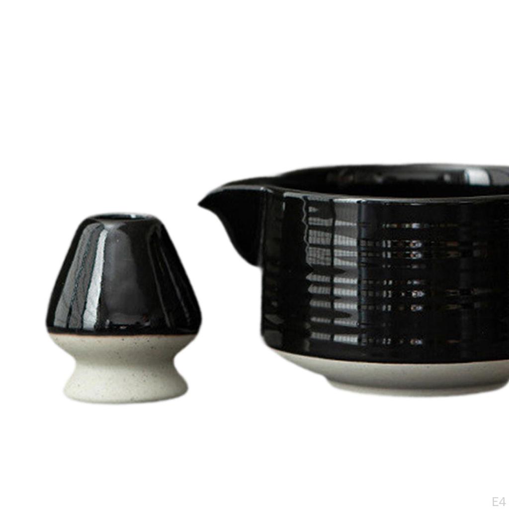 2 Pieces Matcha Set Bowl with Spout for Tea Lovers Utensils Handcrafted Japanese Making Tools