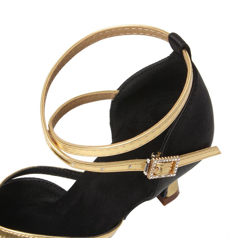 Latin Dance Shoes  Satin Sandal Ladies Latin Dancing Shoes Pro Soft Sole High Heels Comfortable Stable