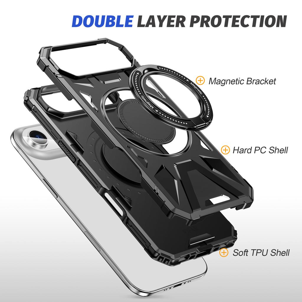 Phone Case for Iphone Air 17 Pro Max Iphone17 14 16 Plus 15 Pro 13 12 Iphone16 Fashion Metal Ring Kickstand Coque