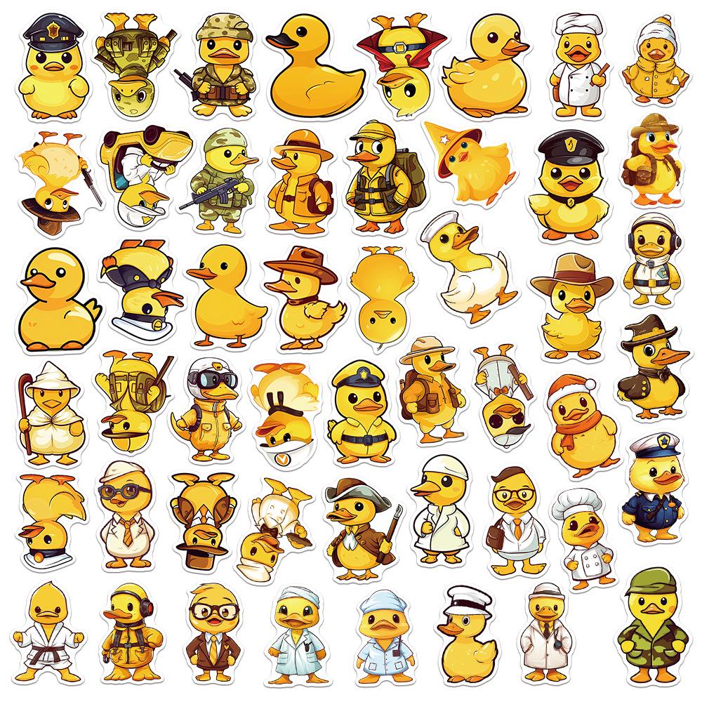 

50 шт. Милые наклейки с желтыми утятами: Водонепроницаемые наклейки для телефона и ноутбука