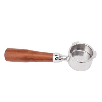 Porte-filtre à 3 oreilles pour machine à café, 51 mm, avec panier-filtre, poignée en bois, sans fond