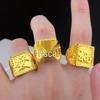 Men's Adjustable Gold Plated Abacus Ring with Dragon Design