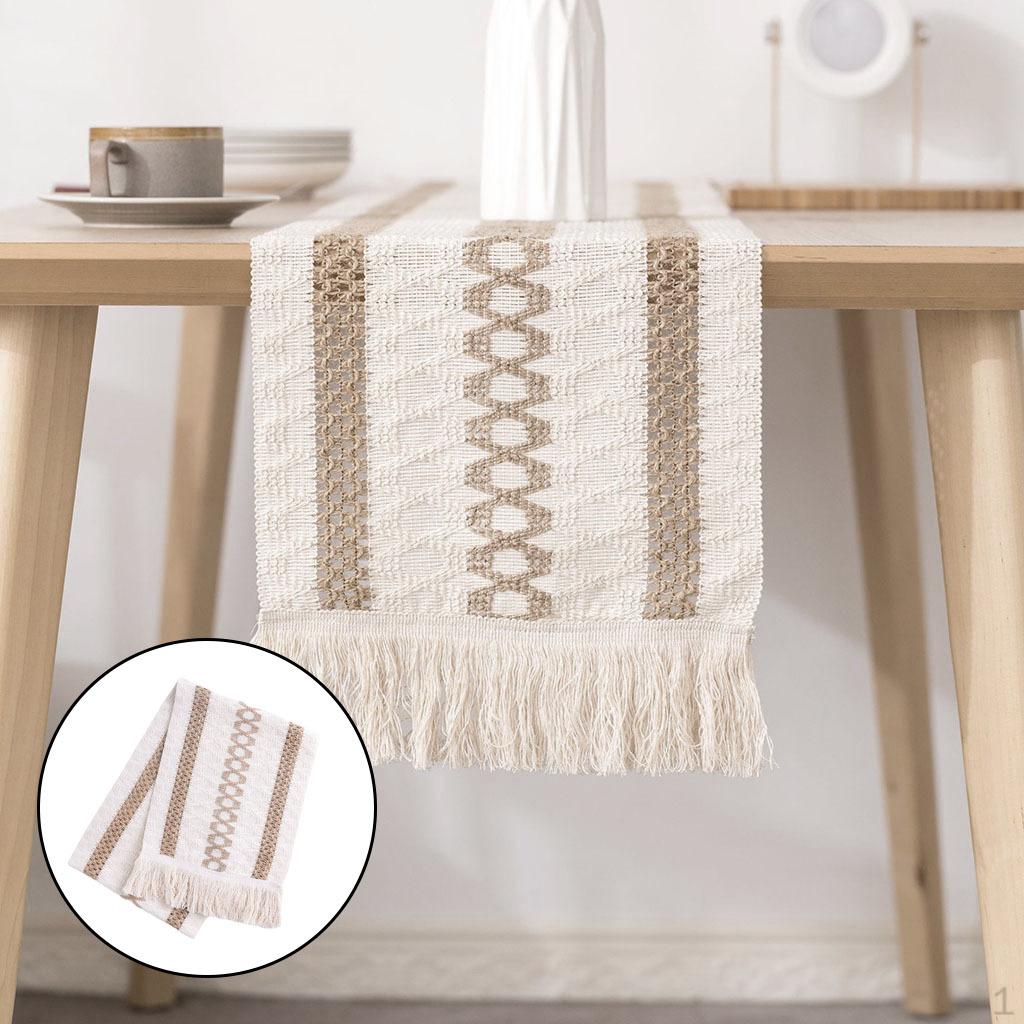 

Плетеная мешковина Макраме в деревенском стиле с кисточками, вязанная крючком, кружевной ужин 30x180cm