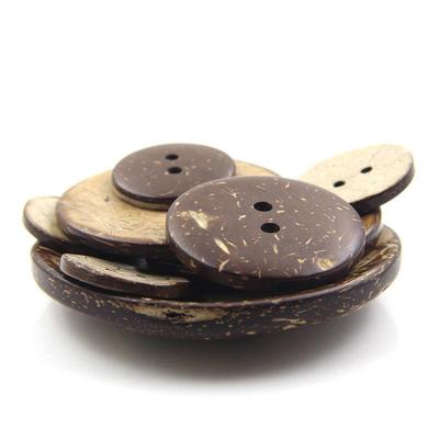 Round Coconut Shell Two-Eye Buttons for Children's Cardigans and Shirts