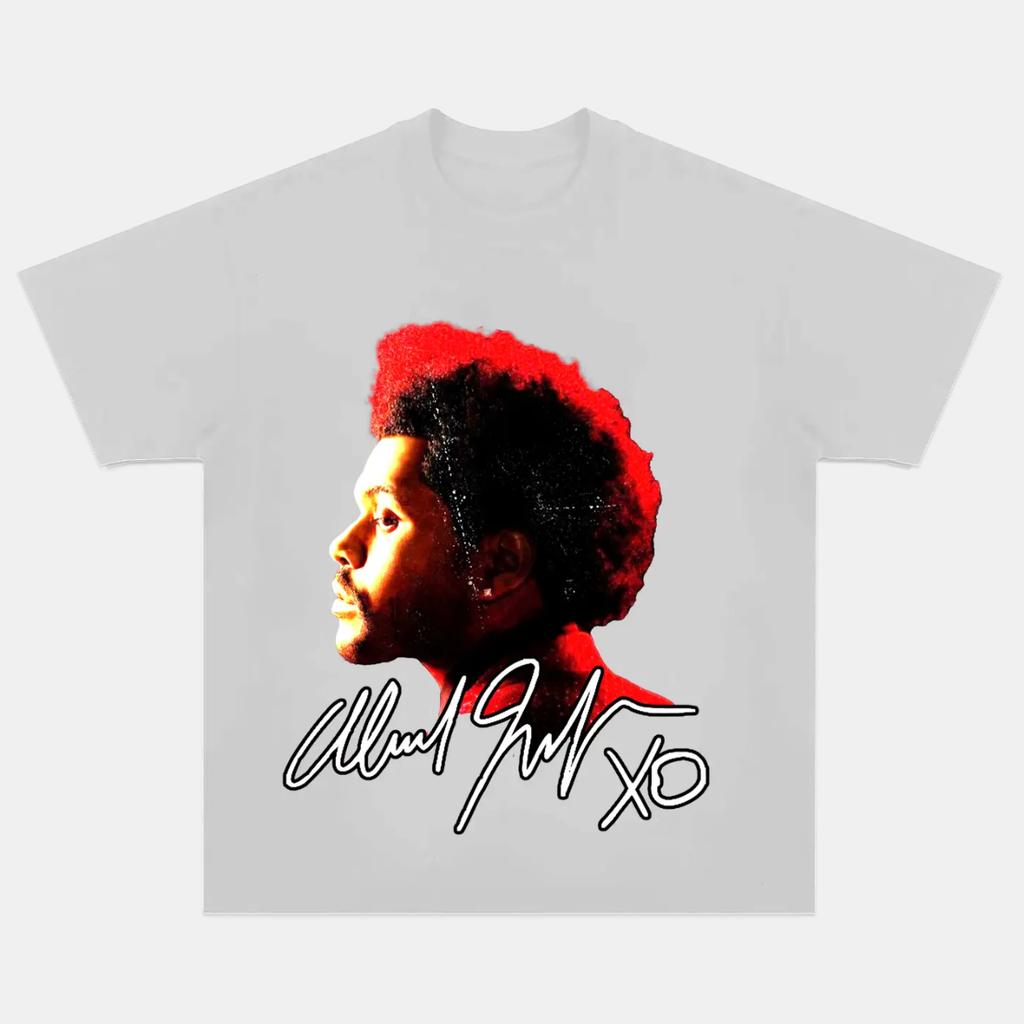 High Quality Harajuku Trendy Tops The Weeknd Men Oversized Printed T-Shirt Streetwear Heavy Cotton Oversized Y2k Male Clothing