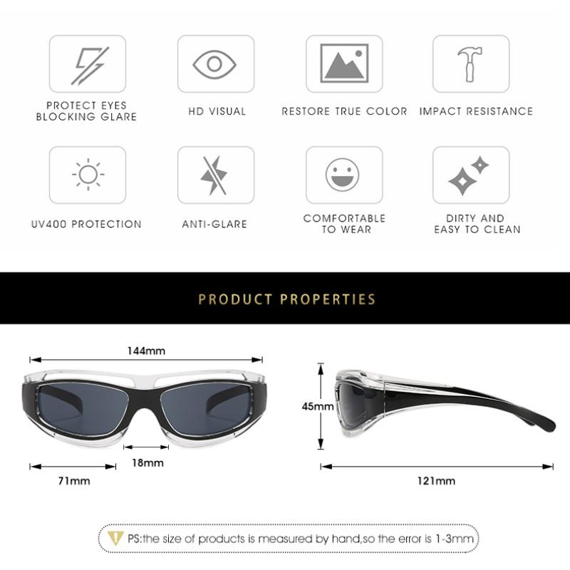Glasses Punk Style Sunglasses for Men Y2k Eyewear Future Technology Sense Sunglasses Trend Goggles Shades for Female Male