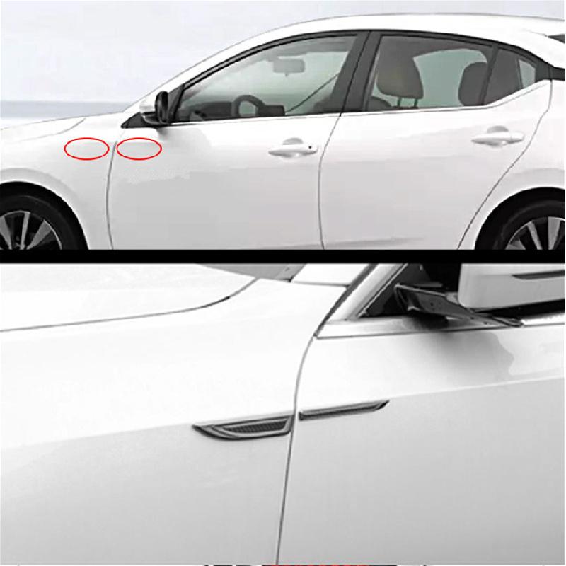 2X Universal 3D Design Car Side Body Fender Trims Decoration Sticker Decal Black