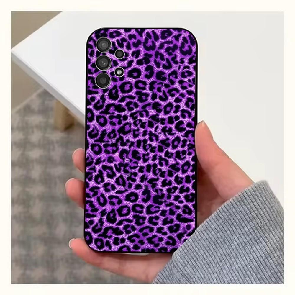 L-Leopard Print Phone Case For Samsung S25,S24,S23,S22,S20,S21,S10,Ultra,Plus,Lite,FE,Soft Silicone Black Cover