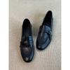Coarse Heel Retro-style Women's New Trendy All-purpose Slip-on Leather Shoes